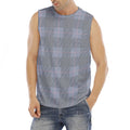 Navy Blue Prince of Wales Check Print Men's Fitness Tank Top