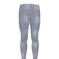 Navy Blue Prince of Wales Check Print Men's Leggings