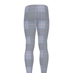 Navy Blue Prince of Wales Check Print Men's leggings