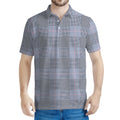 Navy Blue Prince of Wales Check Print Men's Polo Shirt
