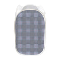 Navy Blue Prince of Wales Check Print Mesh Laundry Hamper