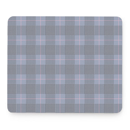 Navy Blue Prince of Wales Check Print Mouse Pad