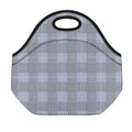 Navy Blue Prince of Wales Check Print Neoprene Lunch Bag