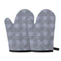 Navy Blue Prince of Wales Check Print Oven Mitts