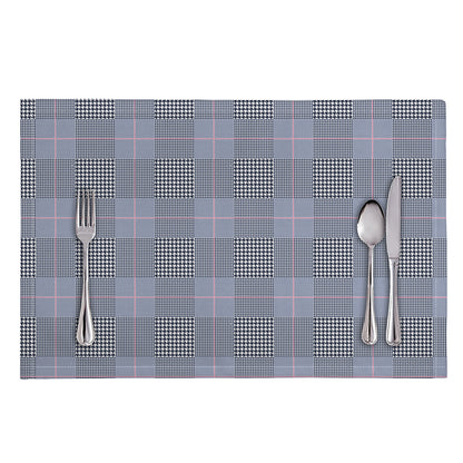 Navy Blue Prince of Wales Check Print Placemat