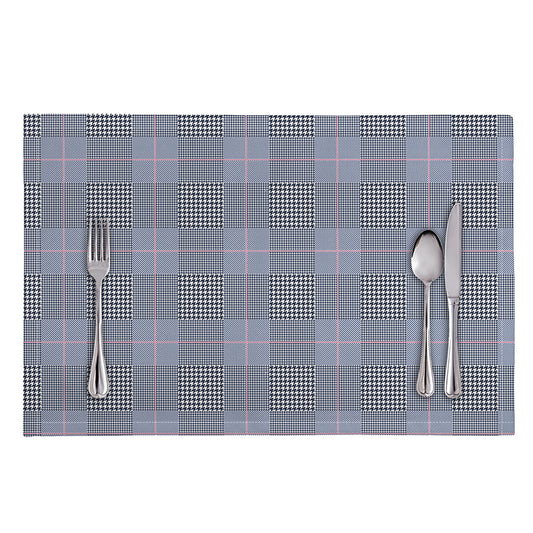 Navy Blue Prince of Wales Check Print Placemat
