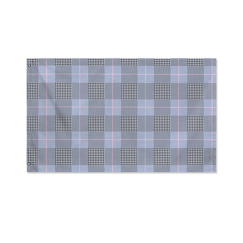 Navy Blue Prince of Wales Check Print Polyester Flag