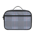 Navy Blue Prince of Wales Check Print Portable Lunch Bag