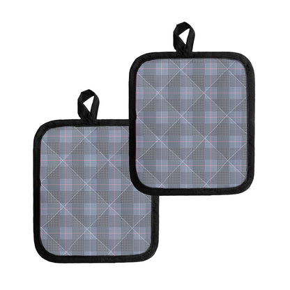 Navy Blue Prince of Wales Check Print Pot Holders