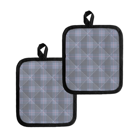 Navy Blue Prince of Wales Check Print Pot Holders