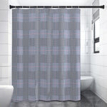 Navy Blue Prince of Wales Check Print Premium Shower Curtain