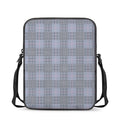 Navy Blue Prince of Wales Check Print Rectangular Crossbody Bag