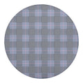 Navy Blue Prince of Wales Check Print Round Blanket