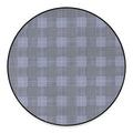 Navy Blue Prince of Wales Check Print Round Floor Mat