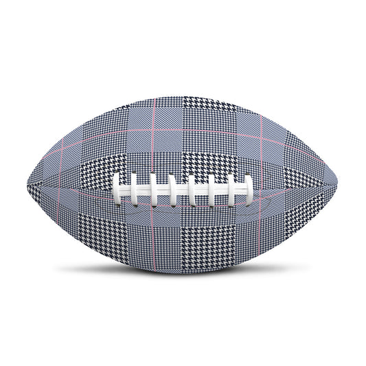 Navy Blue Prince of Wales Check Print Rugby Ball