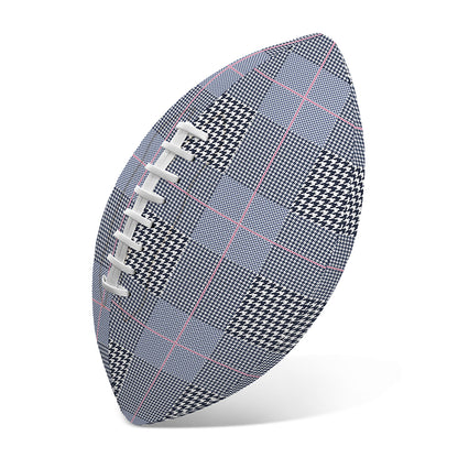 Navy Blue Prince of Wales Check Print Rugby Ball