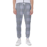 Navy Blue Prince of Wales Check Print Scuba Joggers