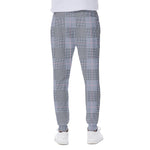 Navy Blue Prince of Wales Check Print Scuba Joggers