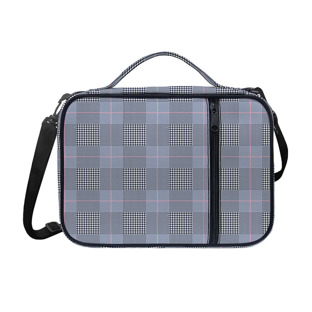 Navy Blue Prince of Wales Check Print Shoulder Strap Bible Bag