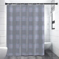 Navy Blue Prince of Wales Check Print Shower Curtain