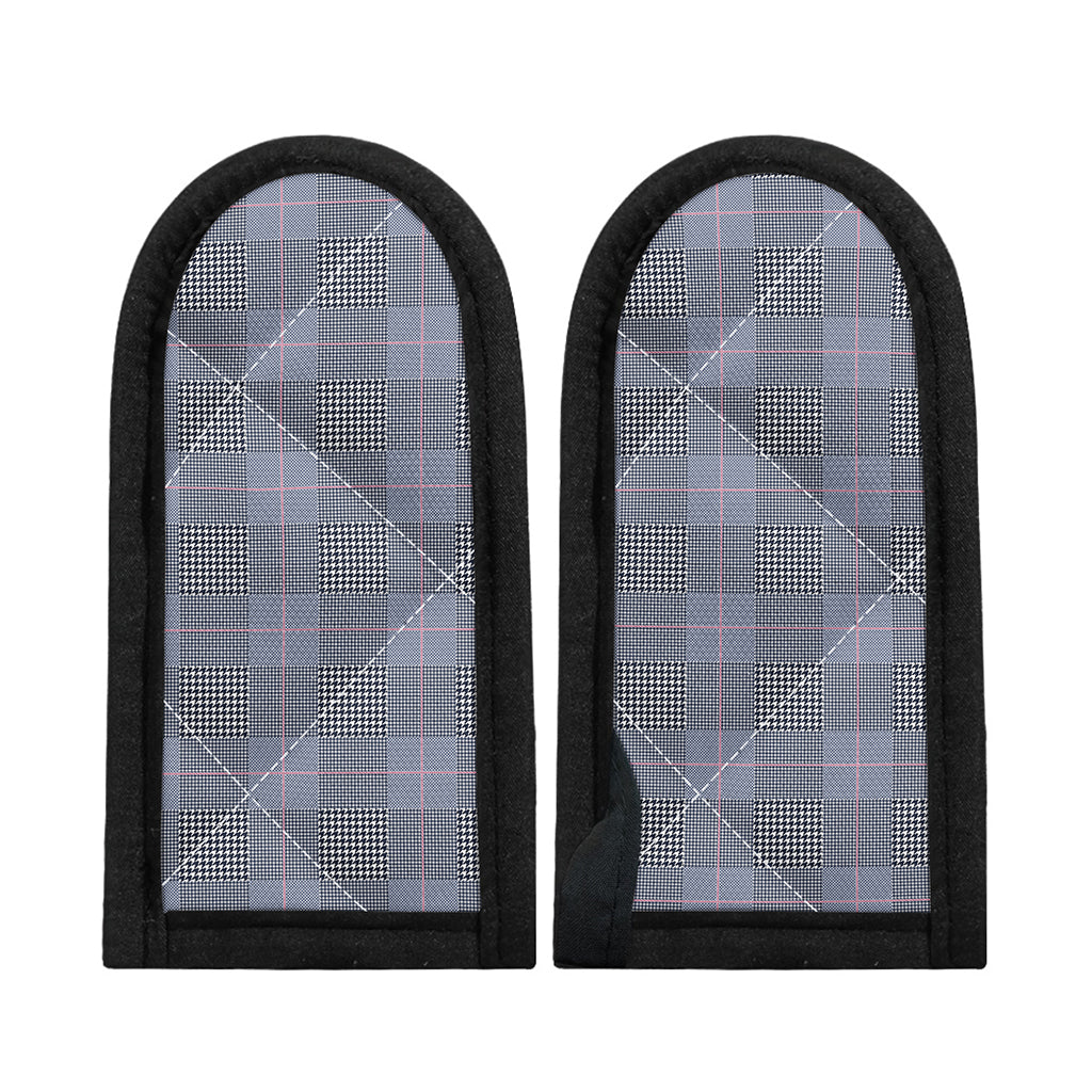 Navy Blue Prince of Wales Check Print Skillet Handle Cover