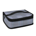 Navy Blue Prince of Wales Check Print Small Lunch Bag