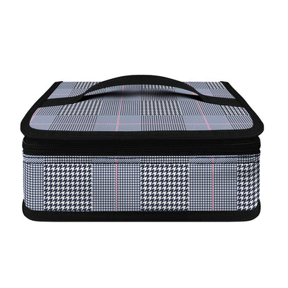 Navy Blue Prince of Wales Check Print Small Lunch Bag