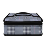 Navy Blue Prince of Wales Check Print Small Lunch Bag