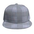Navy Blue Prince of Wales Check Print Snapback Cap