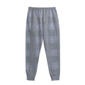 Navy Blue Prince of Wales Check Print Sweatpants
