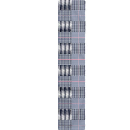 Navy Blue Prince of Wales Check Print Table Runner