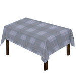 Navy Blue Prince of Wales Check Print Tablecloth