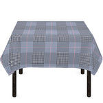 Navy Blue Prince of Wales Check Print Tablecloth