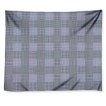 Navy Blue Prince of Wales Check Print Tapestry