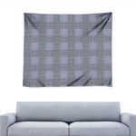 Navy Blue Prince of Wales Check Print Tapestry