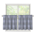Navy Blue Prince of Wales Check Print Tier Curtains