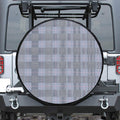 Navy Blue Prince of Wales Check Print Tire Cover