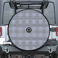 Navy Blue Prince of Wales Check Print Tire Cover With Camera Hole