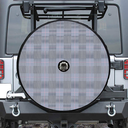 Navy Blue Prince of Wales Check Print Tire Cover With Camera Hole