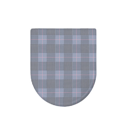 Navy Blue Prince of Wales Check Print Toilet Lid Cover