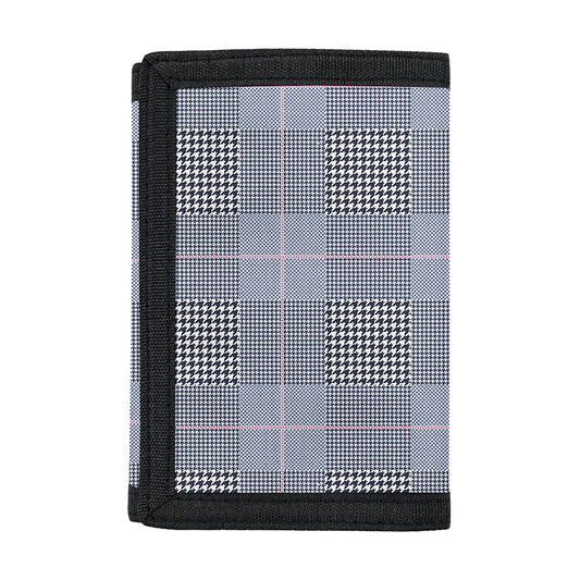 Navy Blue Prince of Wales Check Print Trifold Wallet