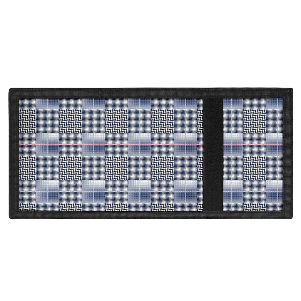 Navy Blue Prince of Wales Check Print Trifold Wallet