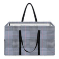Navy Blue Prince of Wales Check Print Utility Tote Bag