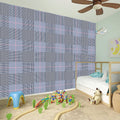 Navy Blue Prince of Wales Check Print Wall Sticker