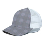 Navy Blue Prince of Wales Check Print White Mesh Trucker Cap