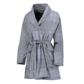 Navy Blue Prince of Wales Check Print Women's Bathrobe