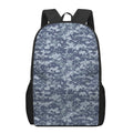 Navy Digital Camo Pattern Print 17 Inch Backpack