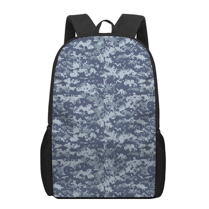 Navy Digital Camo Pattern Print 17 Inch Backpack