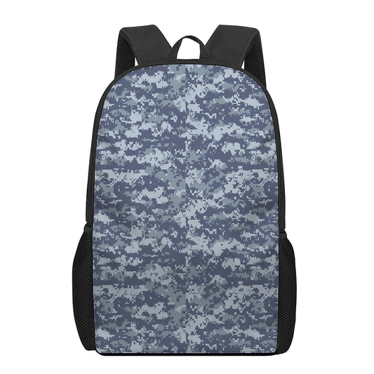 Navy Digital Camo Pattern Print 17 Inch Backpack