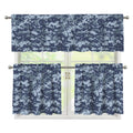 Navy Digital Camo Pattern Print 3 Piece Kitchen Curtains